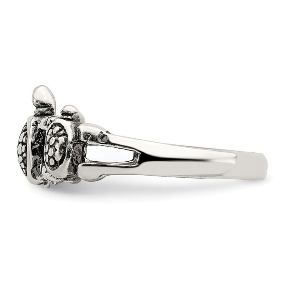 Kazi Luxury Sterling Silver Antiqued Turtle Ring - image 4